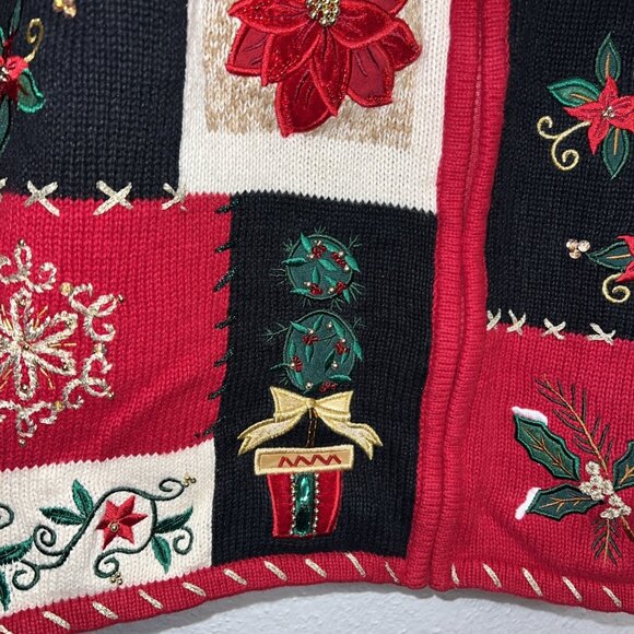 VINTAGE Women's Heirloom Collectibles Christmas Collection 2004 Zip Up Sweater - Picture 3 of 16